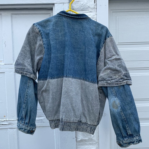 Vintage Guess Marciano Back To The Future Guess 2 Tone Denim Jean Jacket - Picture 3 of 4